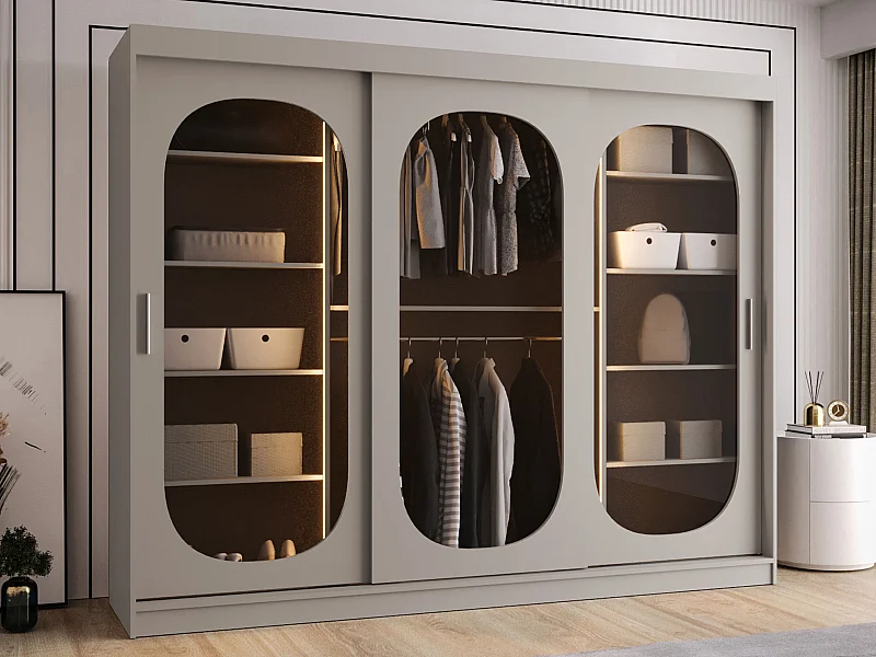 Armoire Hartford 522, Cachemire, 200x250x62cm, Portes d'armoire: Coulissantes