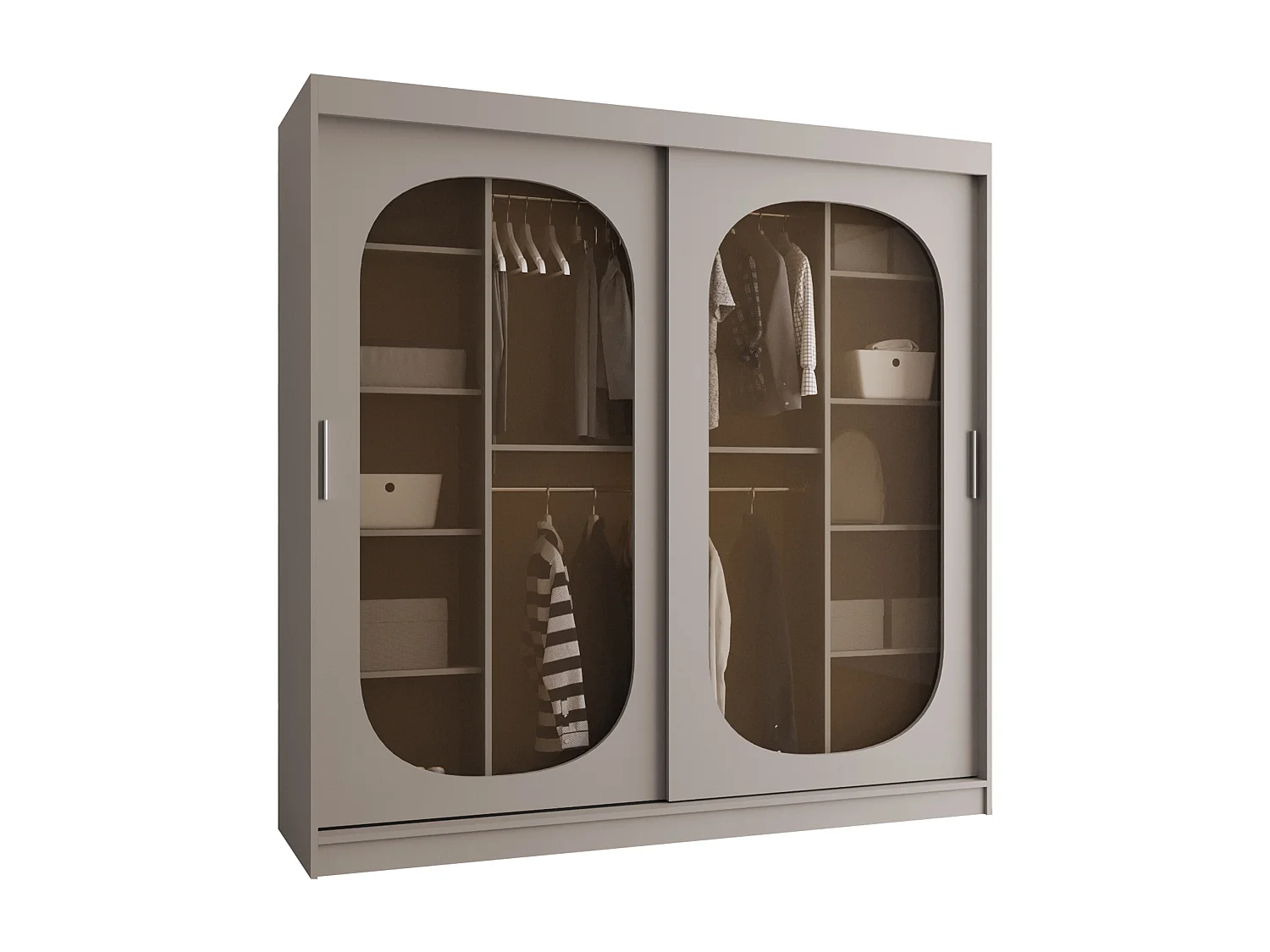 Armoire Hartford 521, Cachemire, 200x200x62cm, Portes d'armoire: Coulissantes