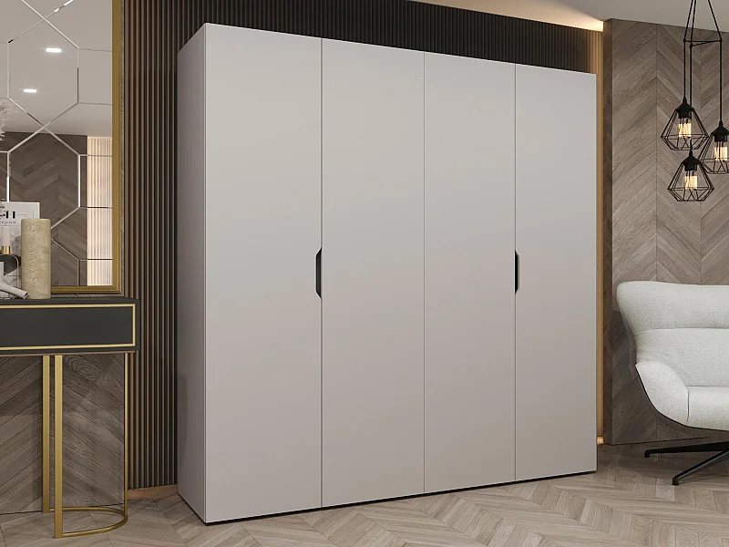 Armoire Hartford 513, Cachemire, 202x200x50cm, Portes d'armoire: Avec des charnières