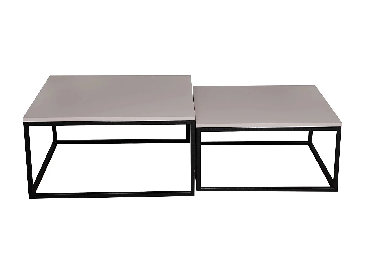 Ensemble tables basses Oswego 101, Cachemire|Noir, 39x76x76cm, Stratifié, Angulaire