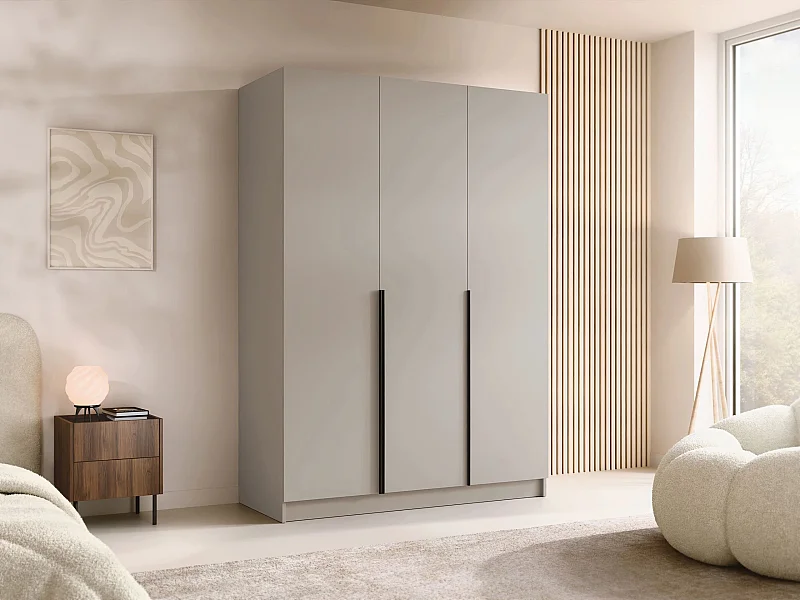 Armoire Closico 198, Noir|Cachemire, 215x150x58cm, Portes d'armoire: Avec des charnières