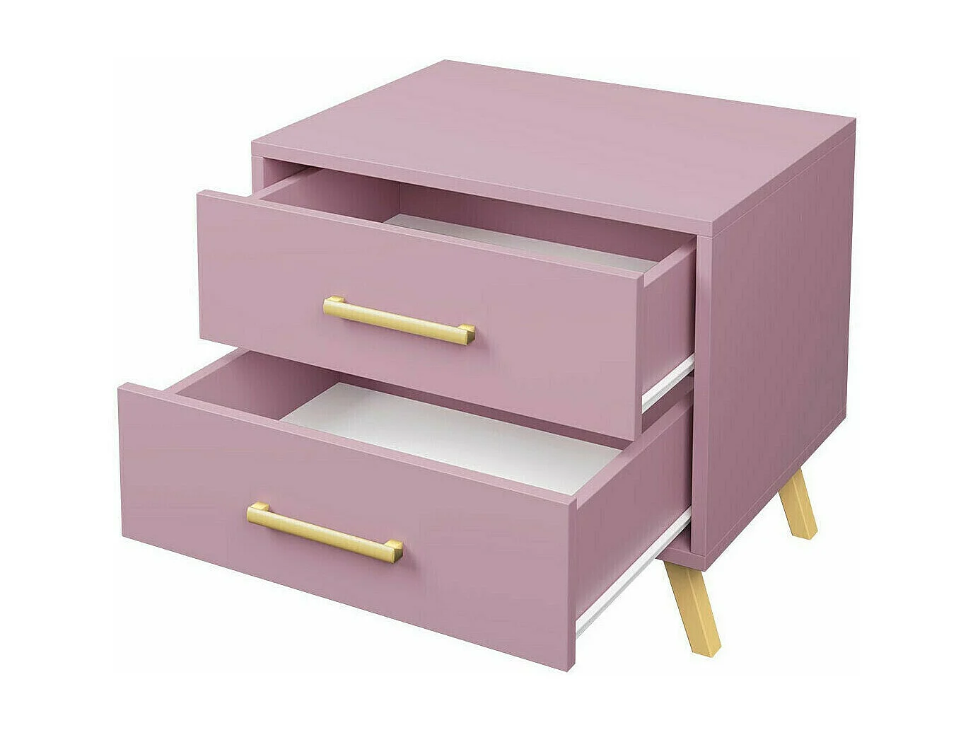 Table de chevet Delbalo 104, Vert|Doré, Nombre de tiroirs: 2, 48x54x41cm, Stratifié