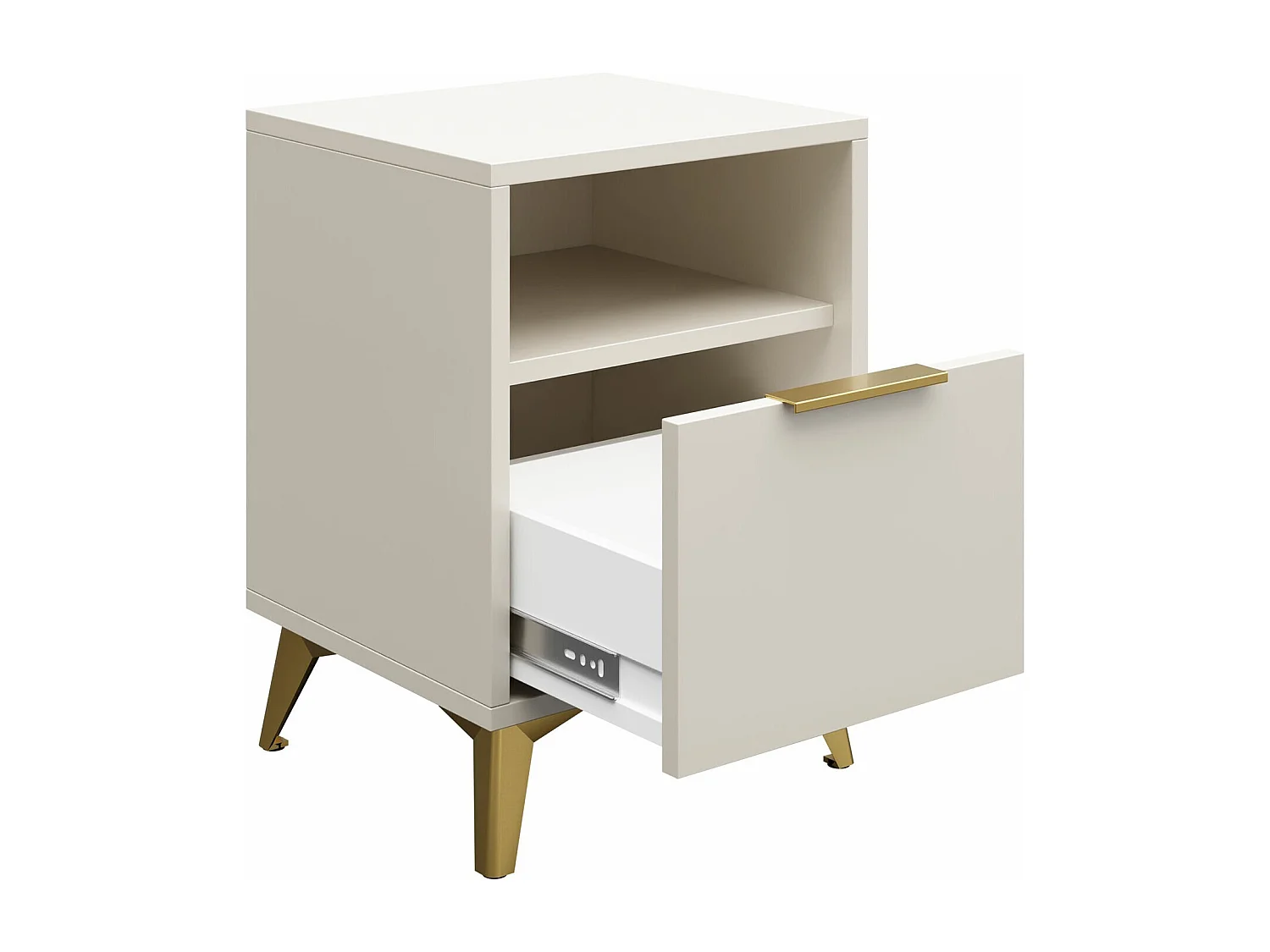 Table de chevet Comfivo Camlue 104, Beige, 60x44x40cm, Stratifié|MDF