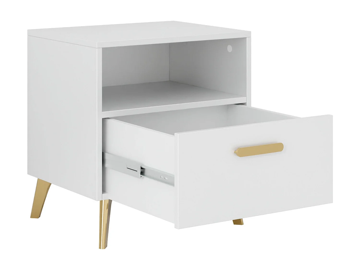 Table de chevet Comfivo Teslomo 111, Cachemire Brillant|Cachemire|Doré, 47x40x38cm