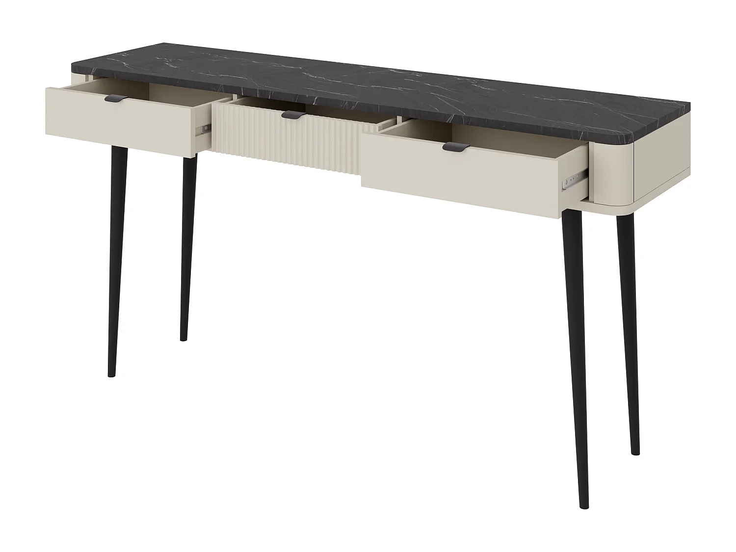 Bureau Lufela 114, Avec tiroirs, 82x130x40cm, Noyer|Cachemire