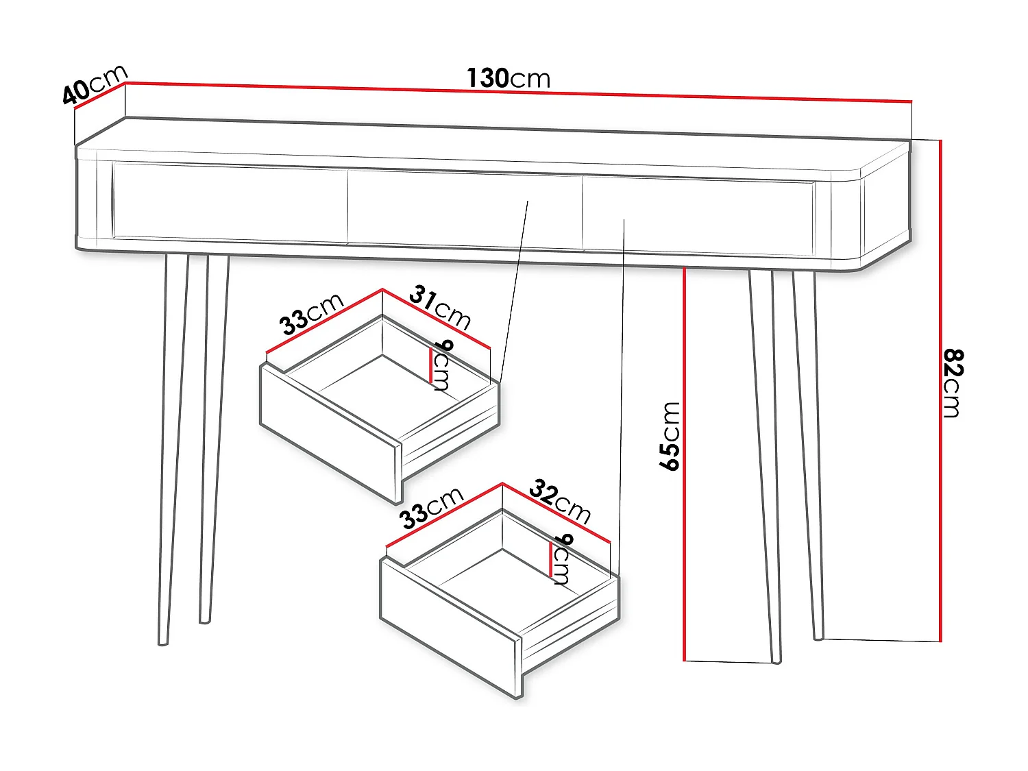 Bureau Lufela 114, Avec tiroirs, 82x130x40cm, Noyer|Cachemire