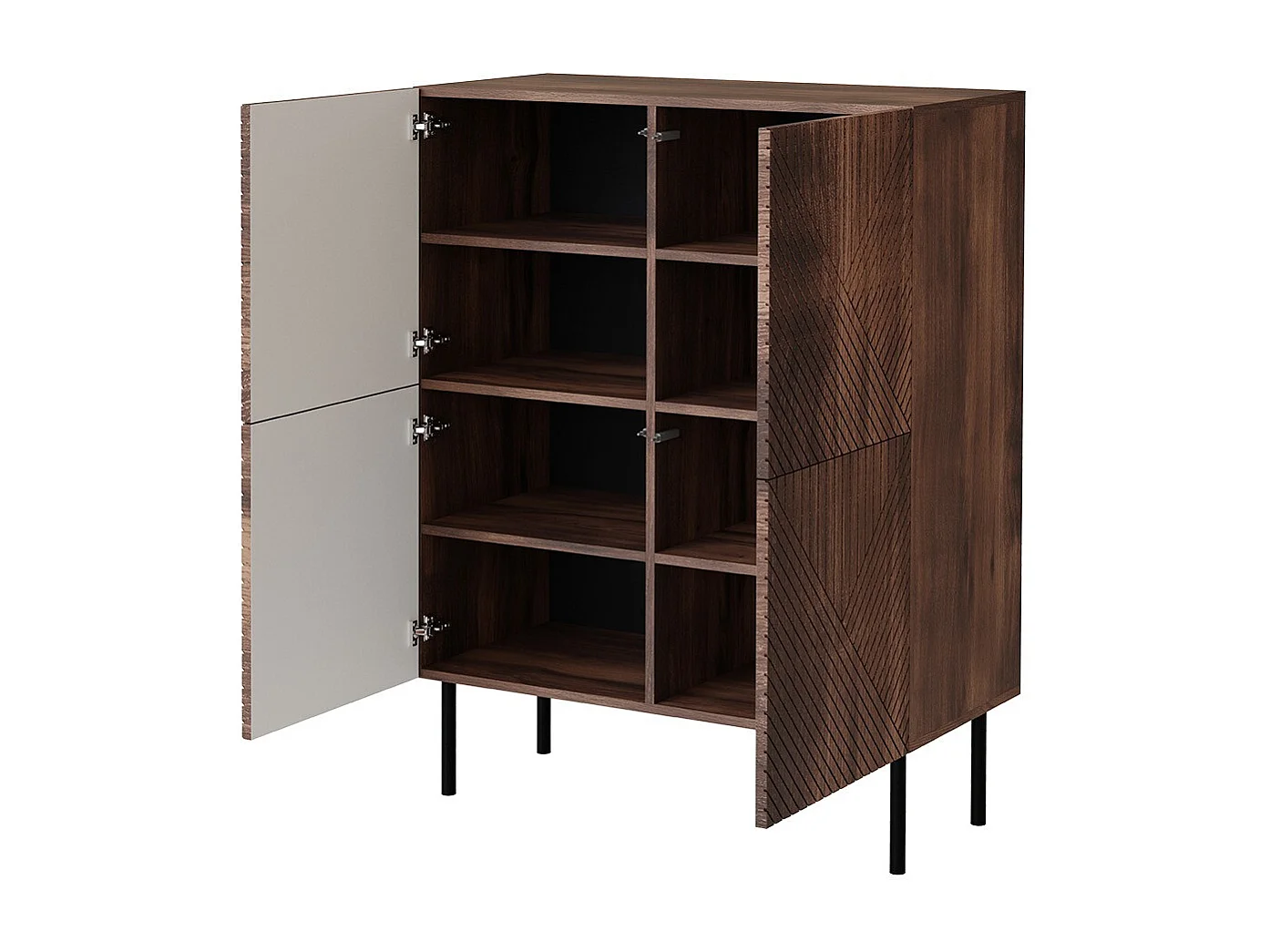 Buffet Venophu 106, Noyer, 118x89x42cm, MDF|Stratifié