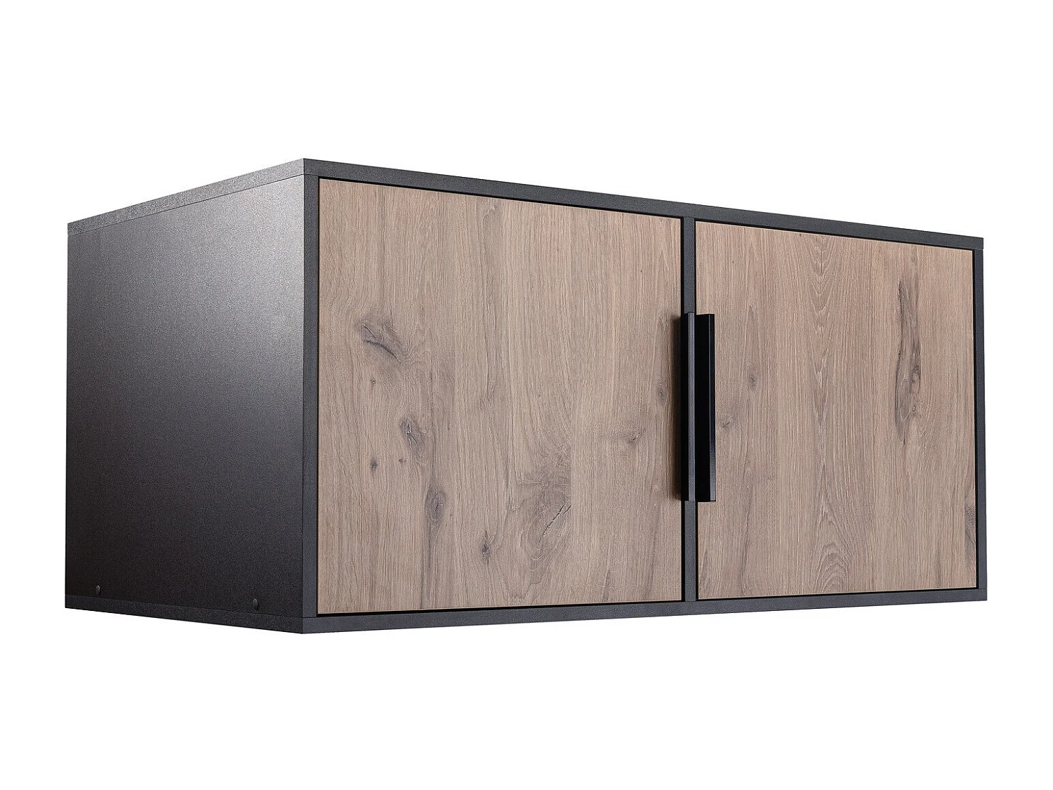 Buffet Ophdome 100, Chêne foncé|Noir, 45x100cm, Le nombre de portes: 258cm, Stratifié