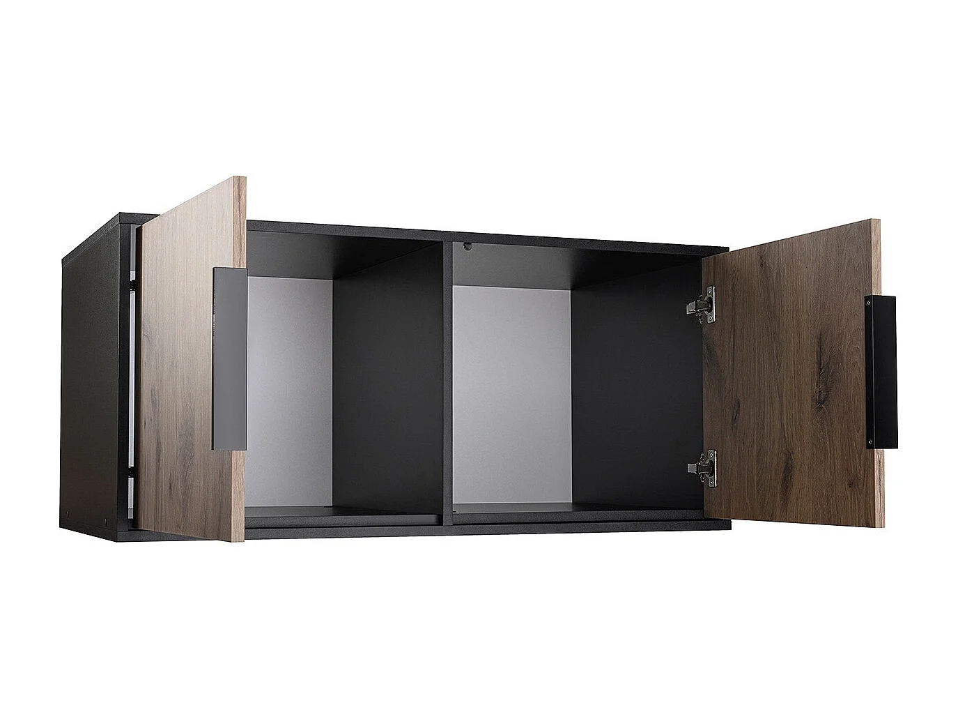 Buffet Ophdome 100, Chêne foncé|Noir, 45x100cm, Le nombre de portes: 258cm, Stratifié