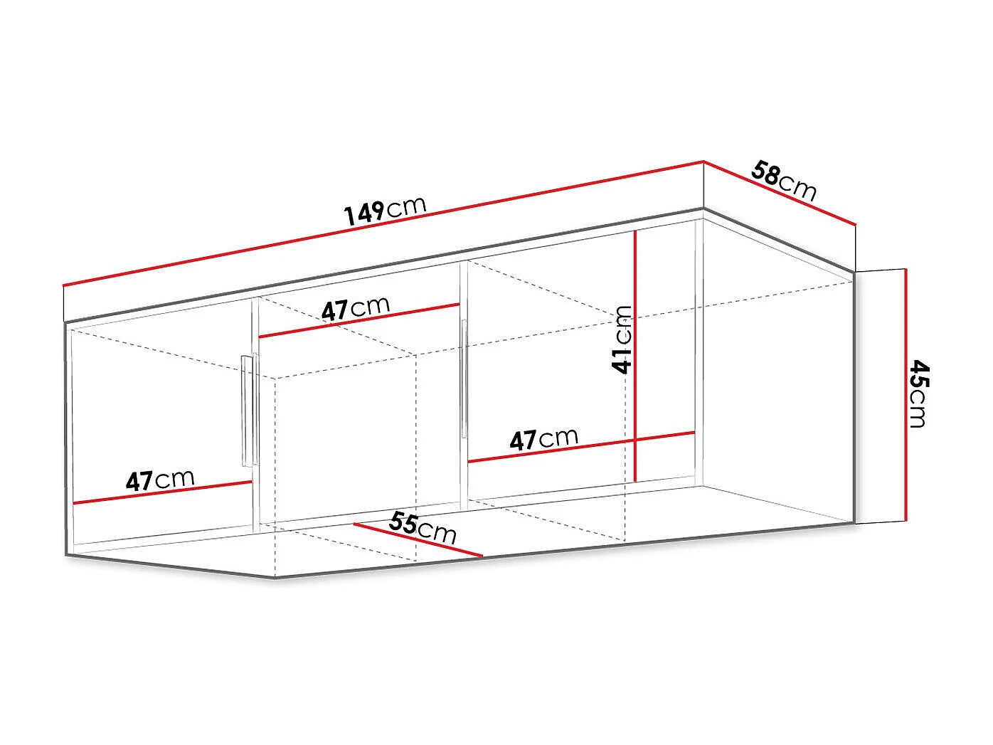 Buffet Ophdome 100, Chêne foncé|Noir, 45x100cm, Le nombre de portes: 258cm, Stratifié