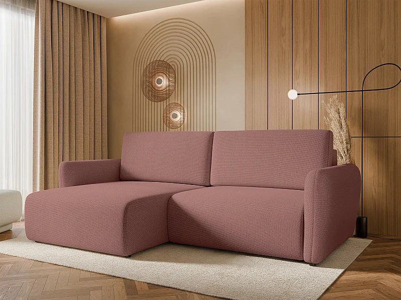 Canapé d'angle Temple 131, Rose, Disponible, 234x140x81cm