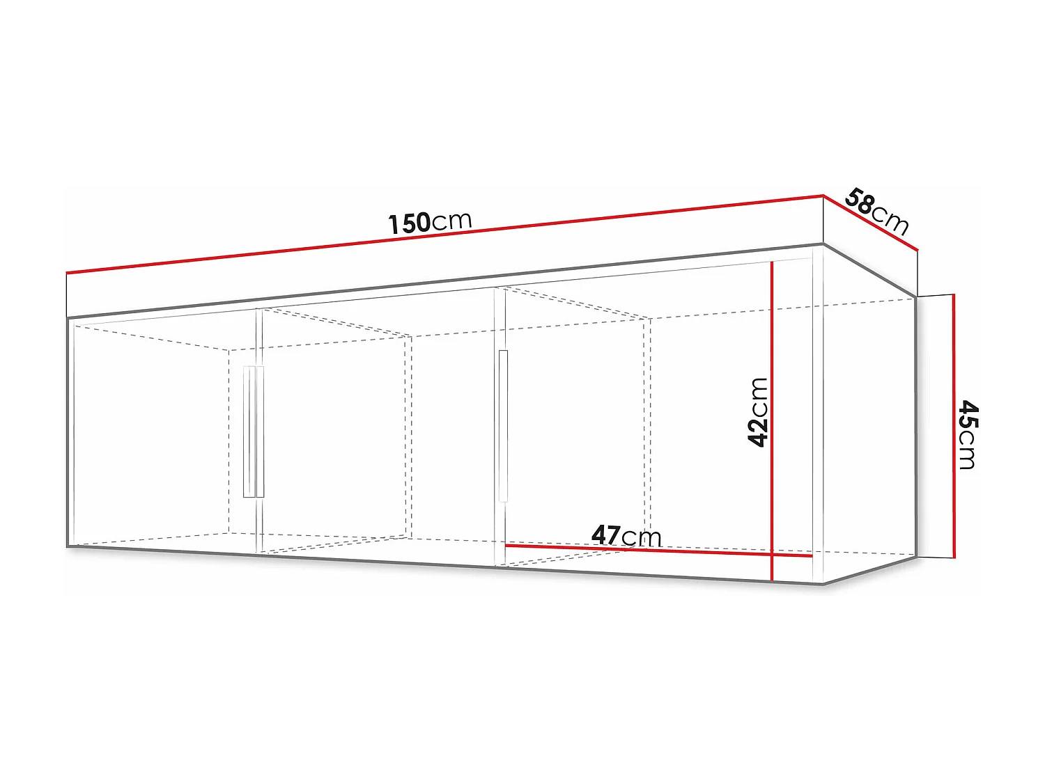 Buffet Enolevo 105, Noir|Chêne wotan, 45x150x58cm, Stratifié