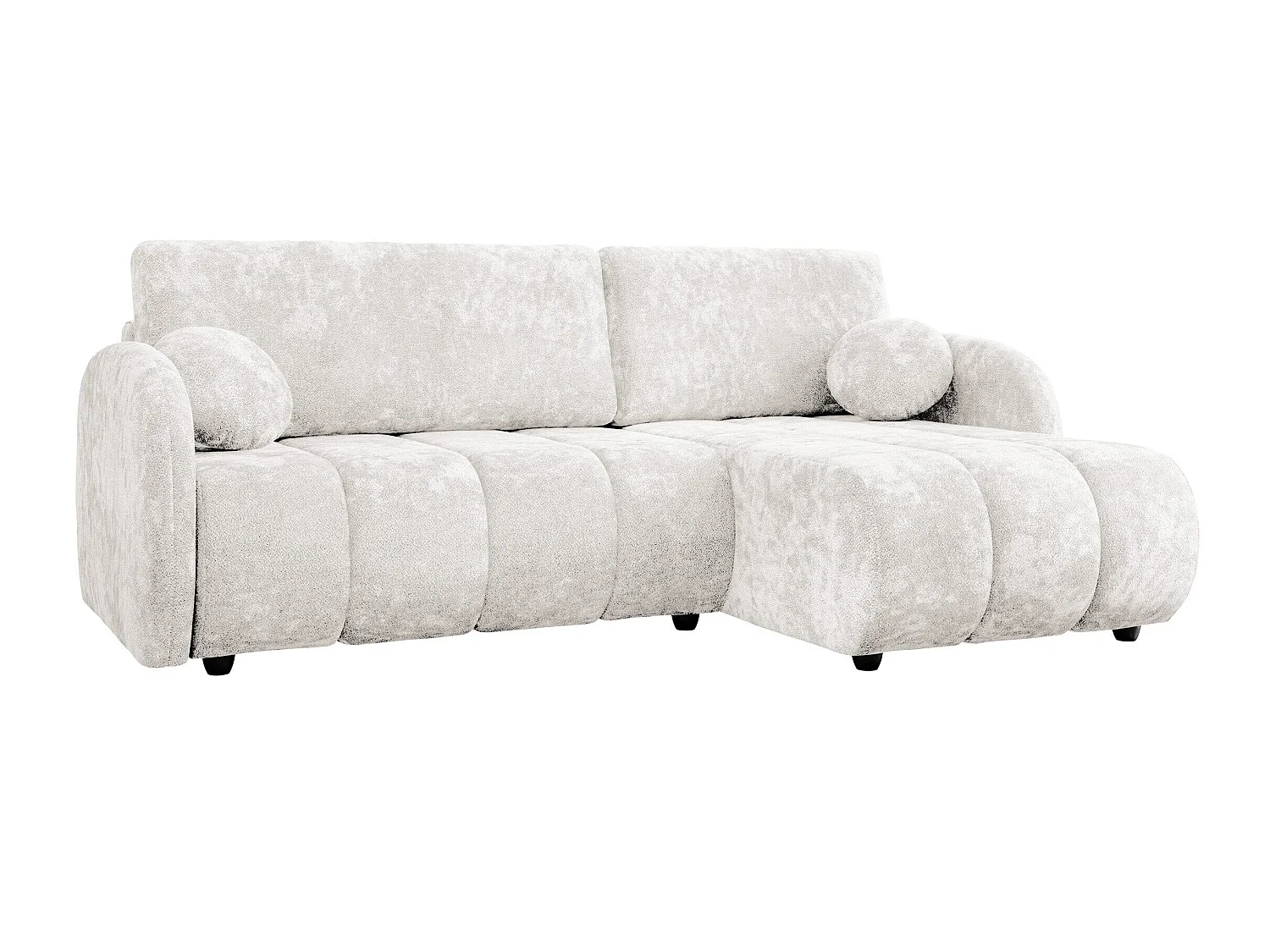 Canapé d'angle 3 places en tissu blanc COLUMBUS 233x160x88 cm