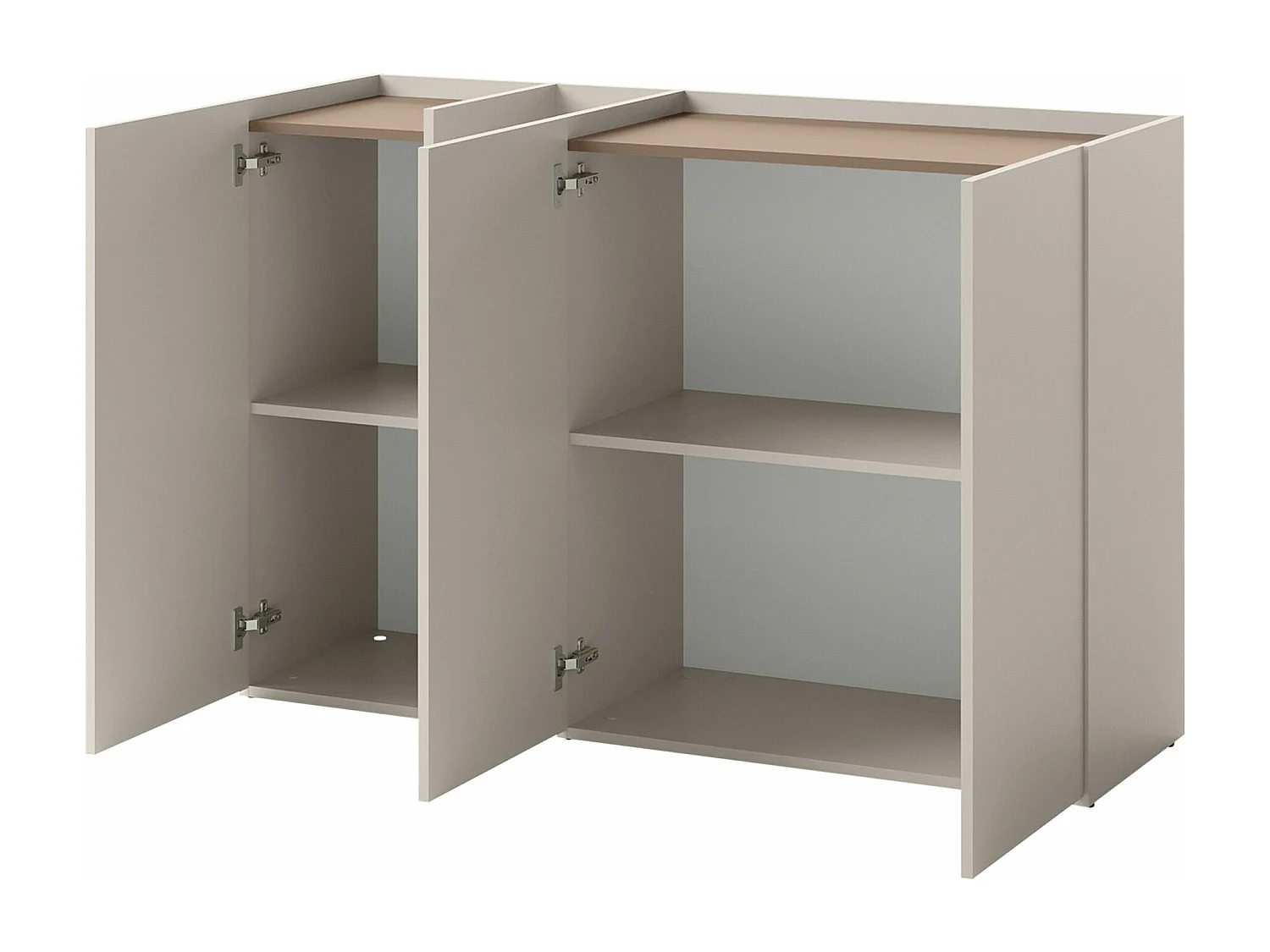 Buffet Delruvi 105, Truffe|Chêne clair|Cachemire, 91x136x42cm, Stratifié