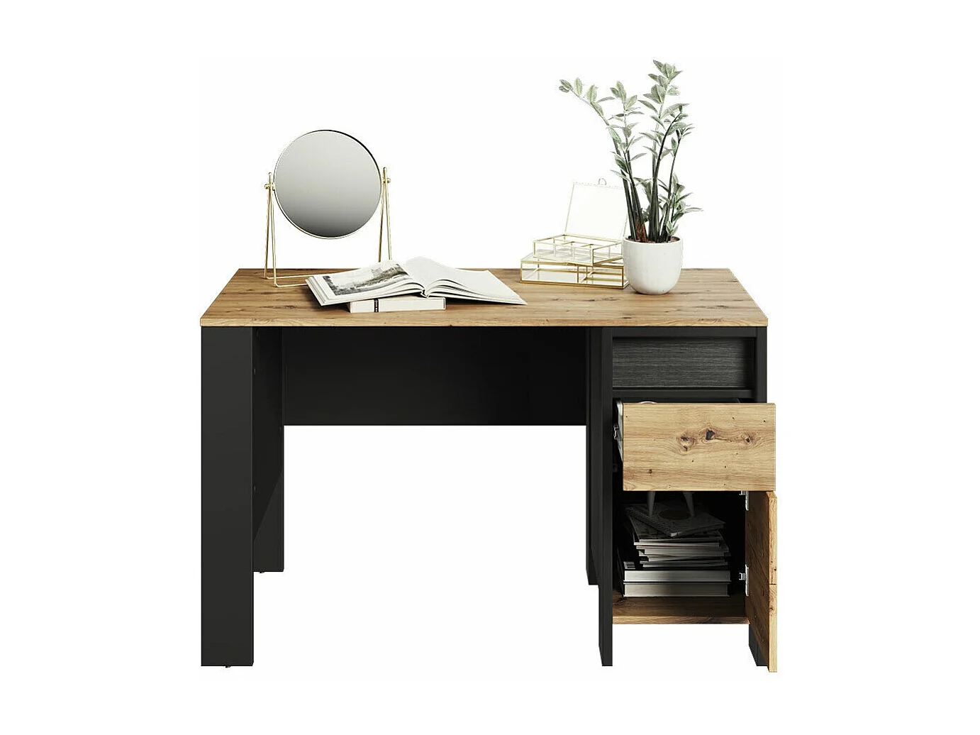 Bureau Lomsevu 104, Avec des portes|Avec tiroirs, Le nombre de portes: 1, 76x122x58cm