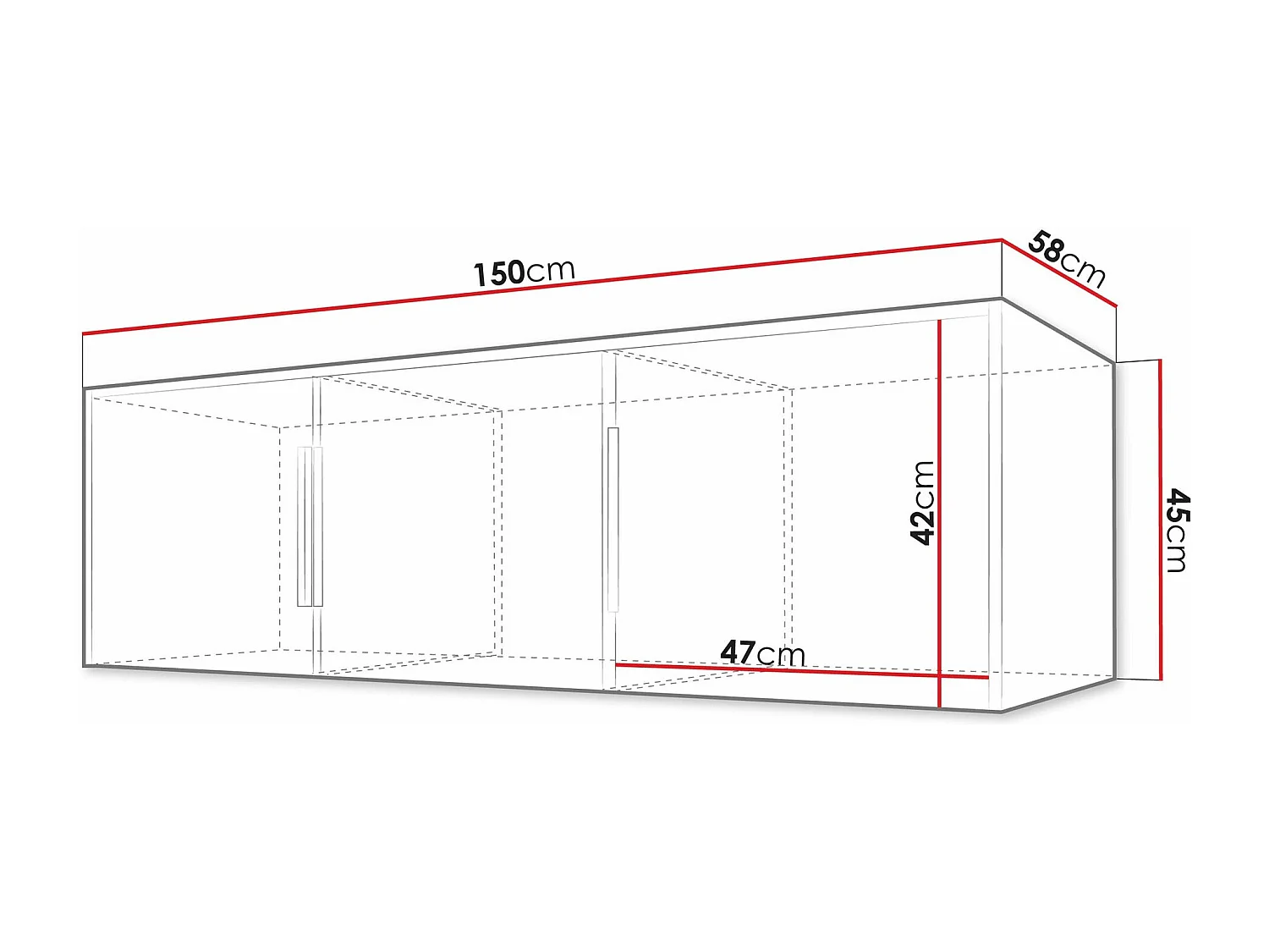 Buffet Enolevo 105, Chêne wotan|Blanc, 45x150x58cm, Stratifié
