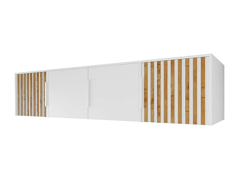 Buffet Enolevo 107, Chêne wotan|Blanc, 45x196x58cm, Stratifié