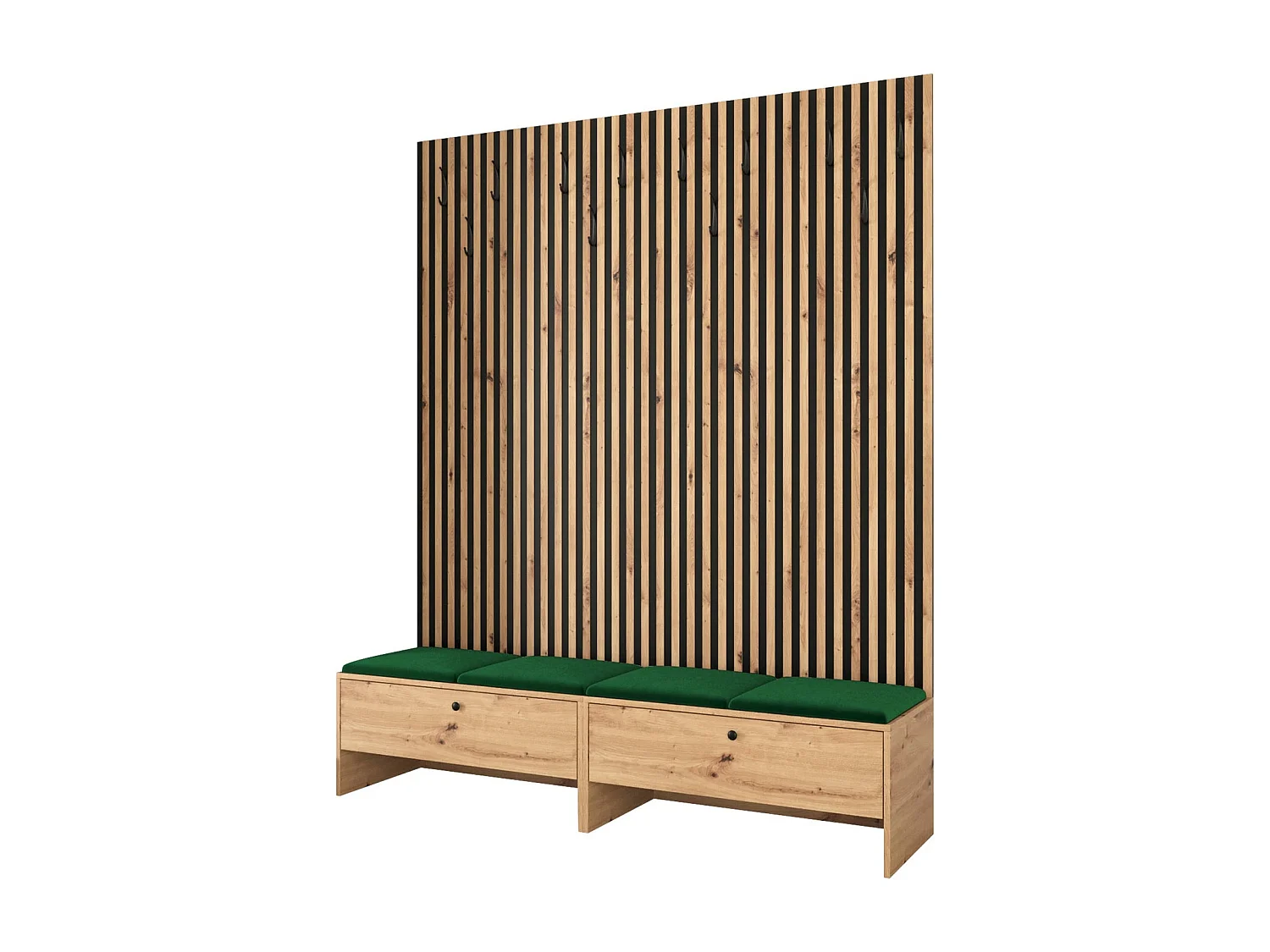 Meuble d'entrée Hartford 485, 206x170x44cm, Tissu|Stratifié, À poser