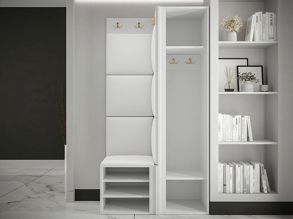 Meuble d'entrée Hartford 382, 186x82x46cm, Disponible, Vert|Noir, MDF|Stratifié|Tissu