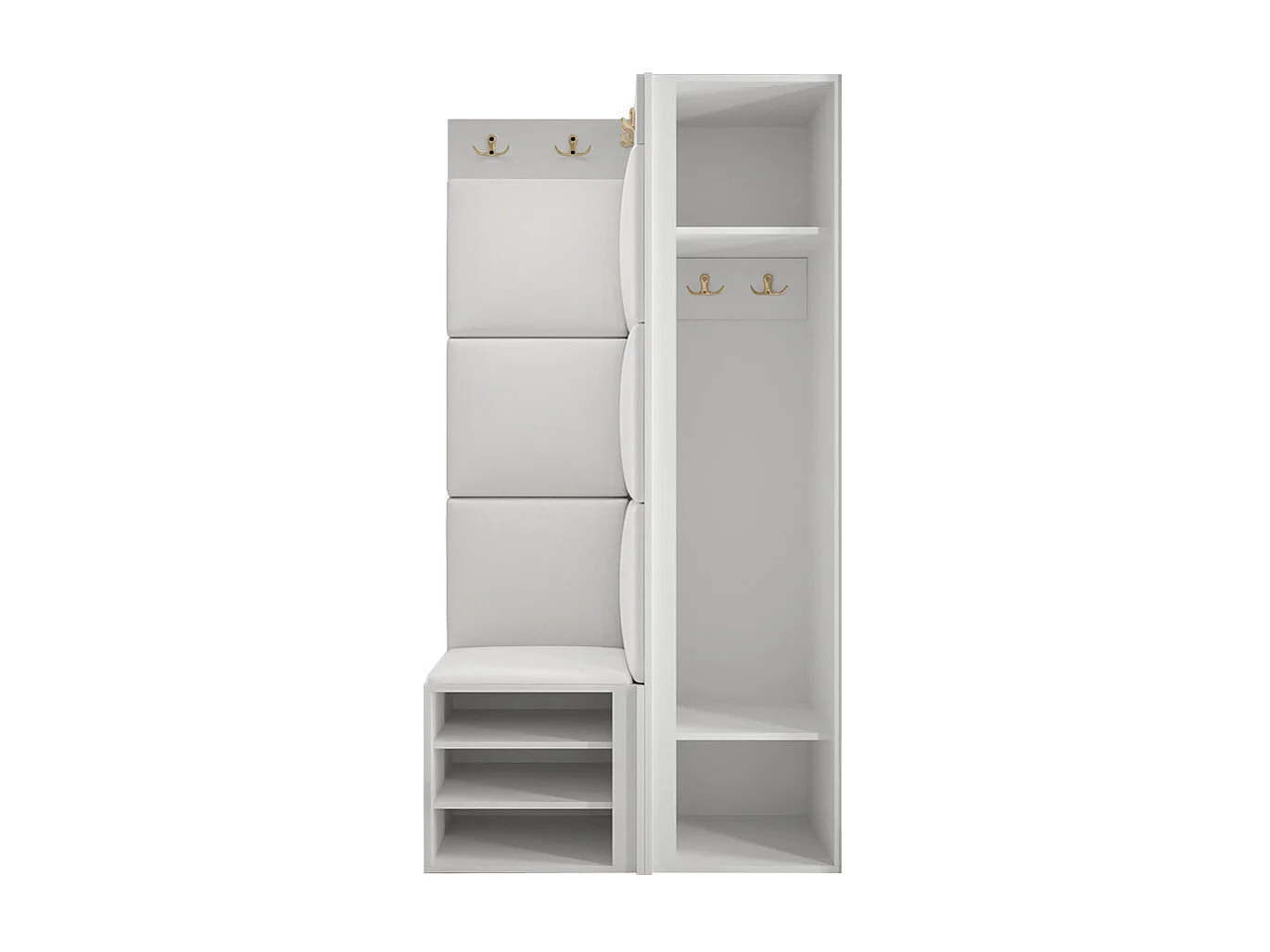 Meuble d'entrée Hartford 390, 186x82x46cm, Rose|Blanc, Tissu|MDF|Stratifié