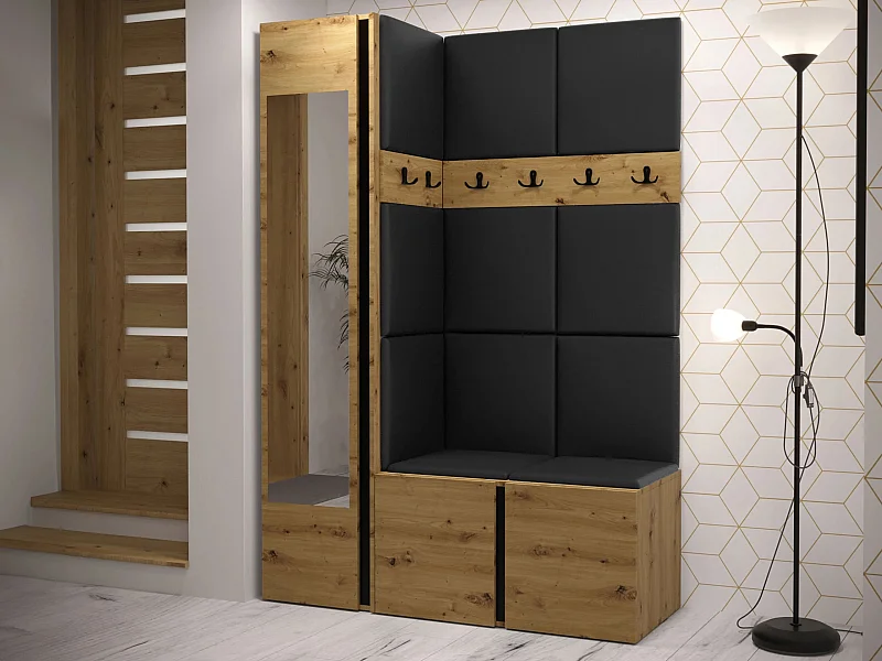 Meuble d'entrée Hartford 277, 186x124x46cm, Disponible, Chêne Artisan, Murale|À poser