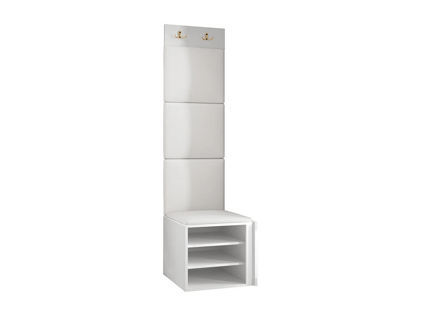 Meuble d'entrée Hartford 386, 186x42x46cm, Blanc|Rose, Tissu|MDF|Stratifié