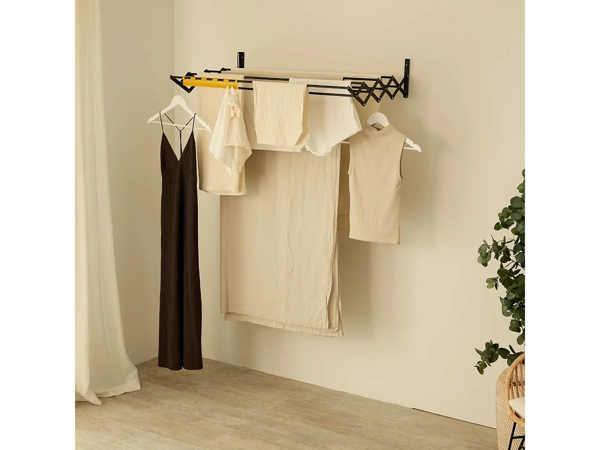 Tendedero Plegable Pared  Wall V100 Negro - Newlux