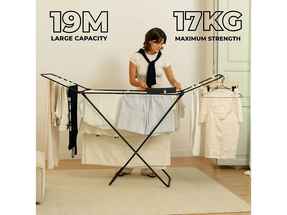 Tendedero Plegable  Stand V20 Negro - Newlux