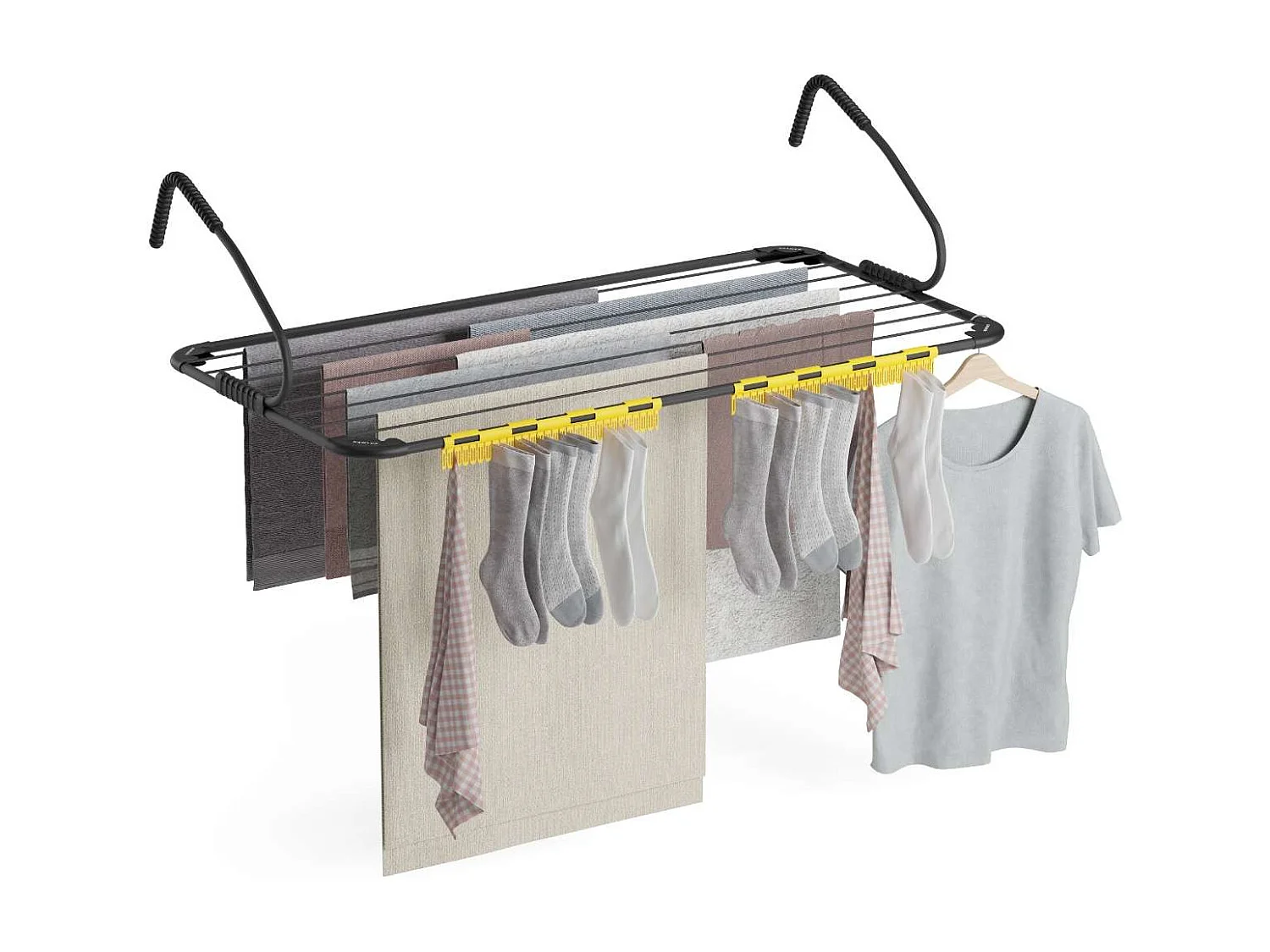 Tendedero Balcón  Aereo V14 Negro - Newlux