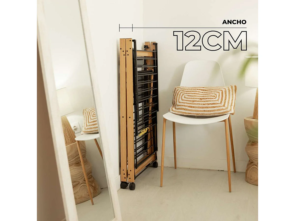 Tendedero Plegable  Wood V35 Negro - Newlux