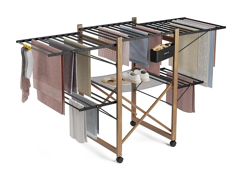 Tendedero Plegable  Wood V35 Negro - Newlux