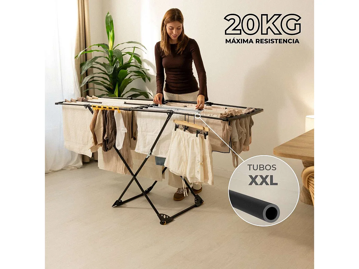 Tendedero Plegable  Expansion V25 Negro - Newlux