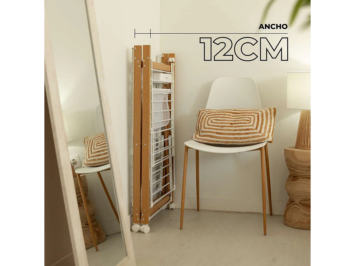 Tendedero Plegable  Wood V35 Blanco - Newlux