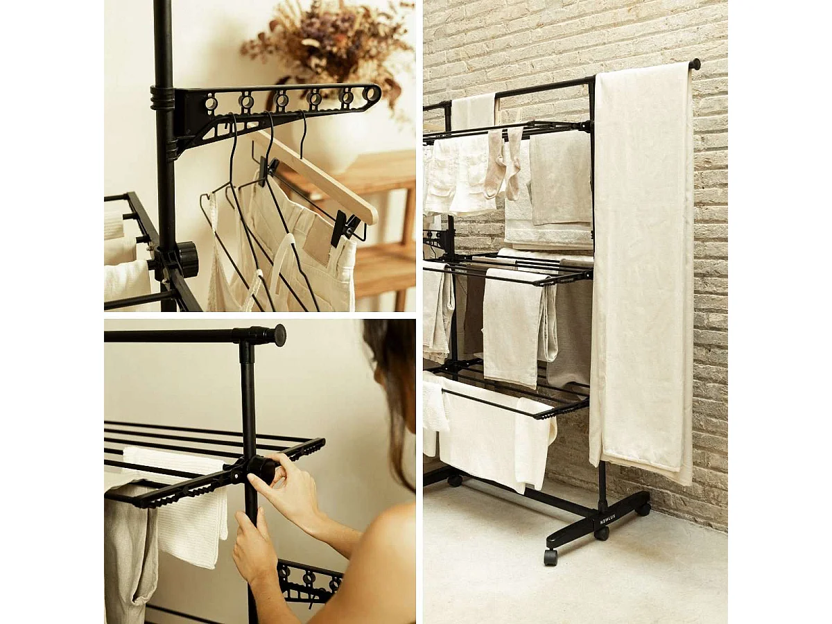 Tendedero Vertical  Fold Care V60 Negro -