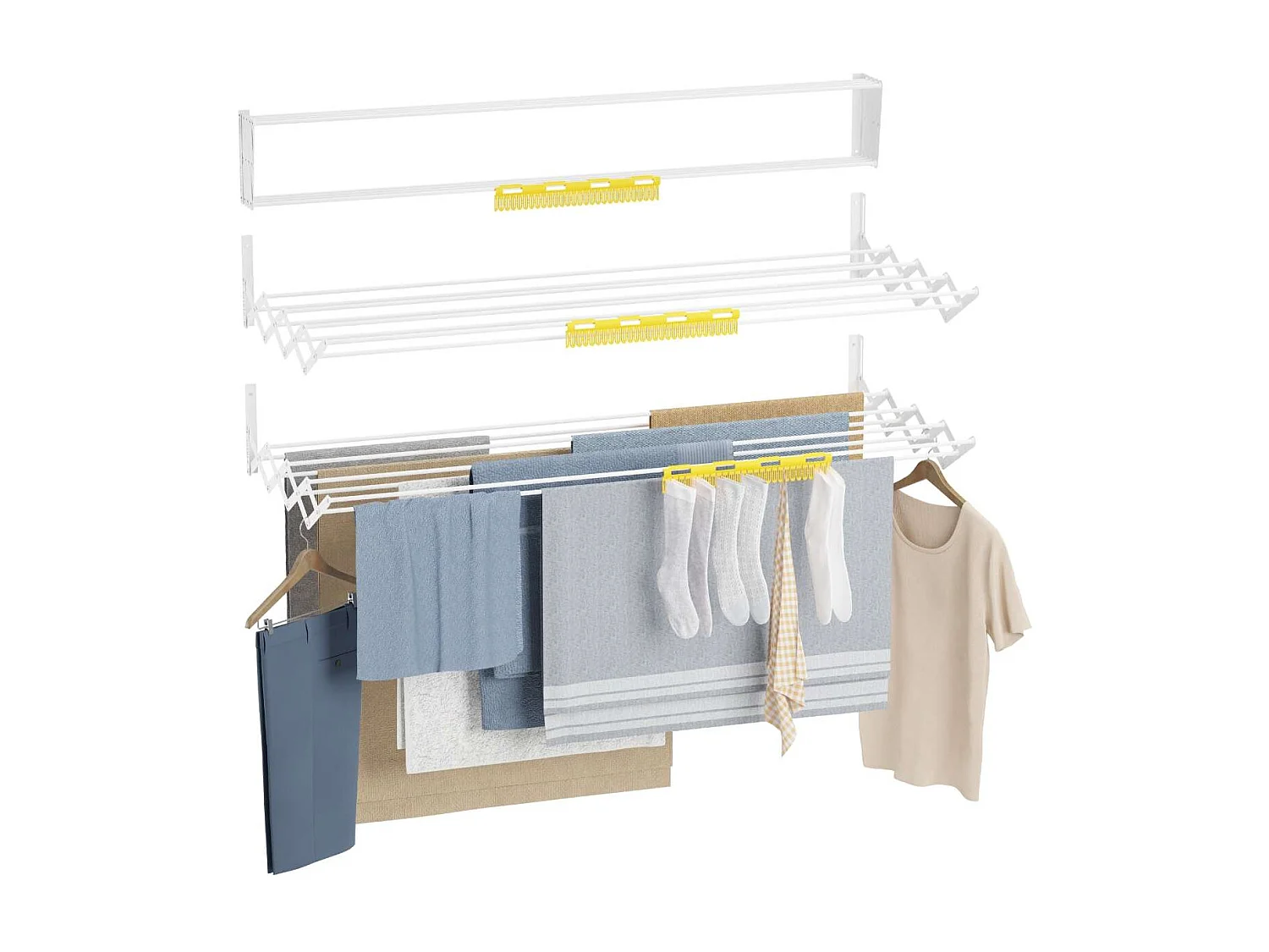 Tendedero Plegable Pared  Wall V120 Blanco - Newlux