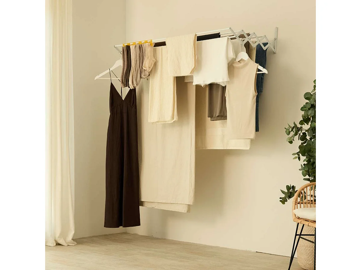 Tendedero Plegable Pared  Wall V120 Blanco - Newlux