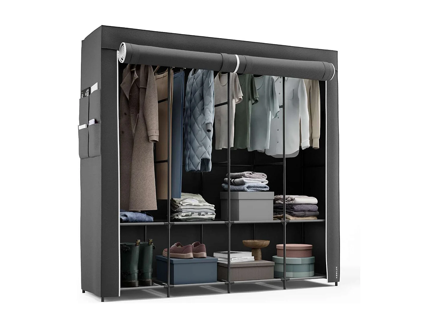 Armario de Tela  Canvas V170 Negro - Newlux