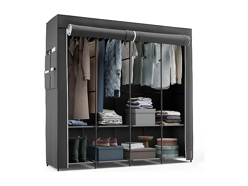 Armario de Tela  Canvas V170 Negro - Newlux