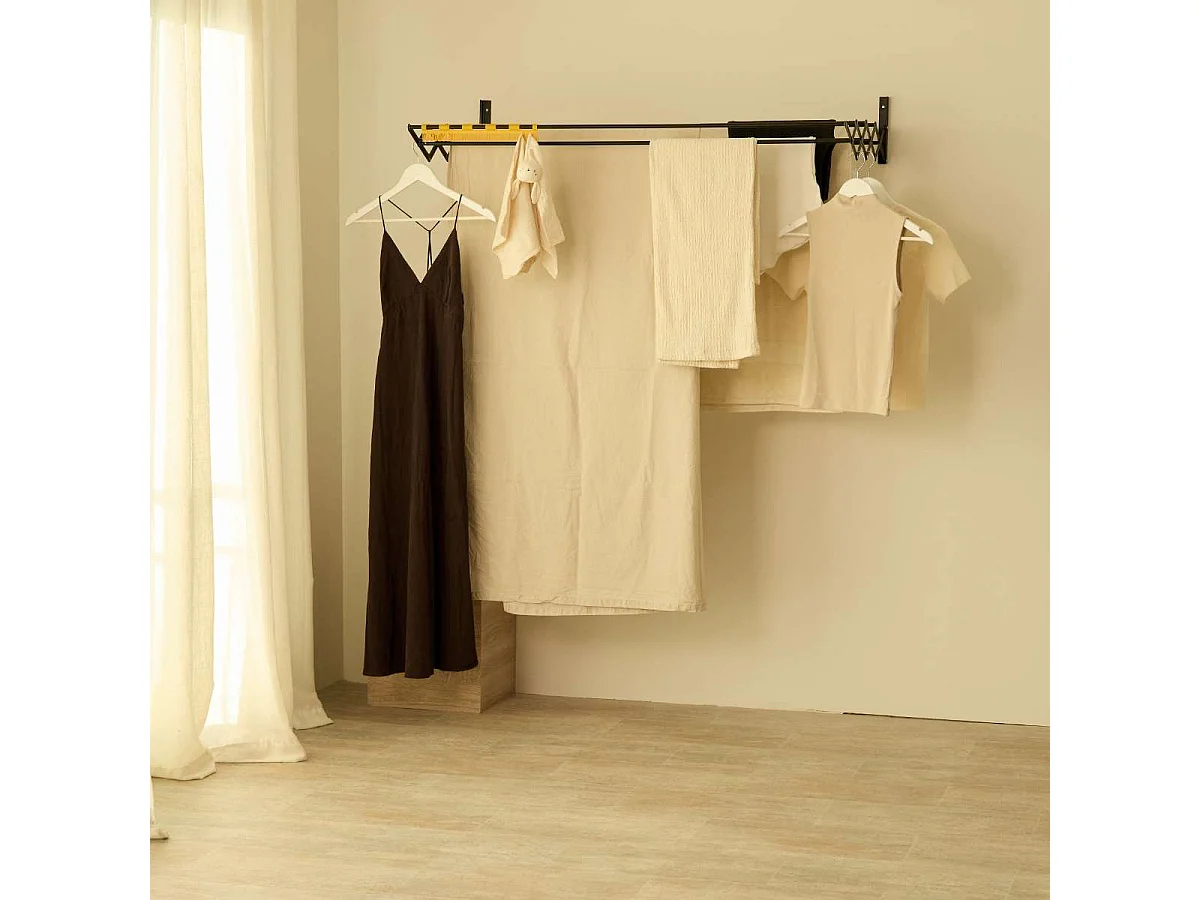 Tendedero Plegable Pared  Wall V120 Negro - Newlux