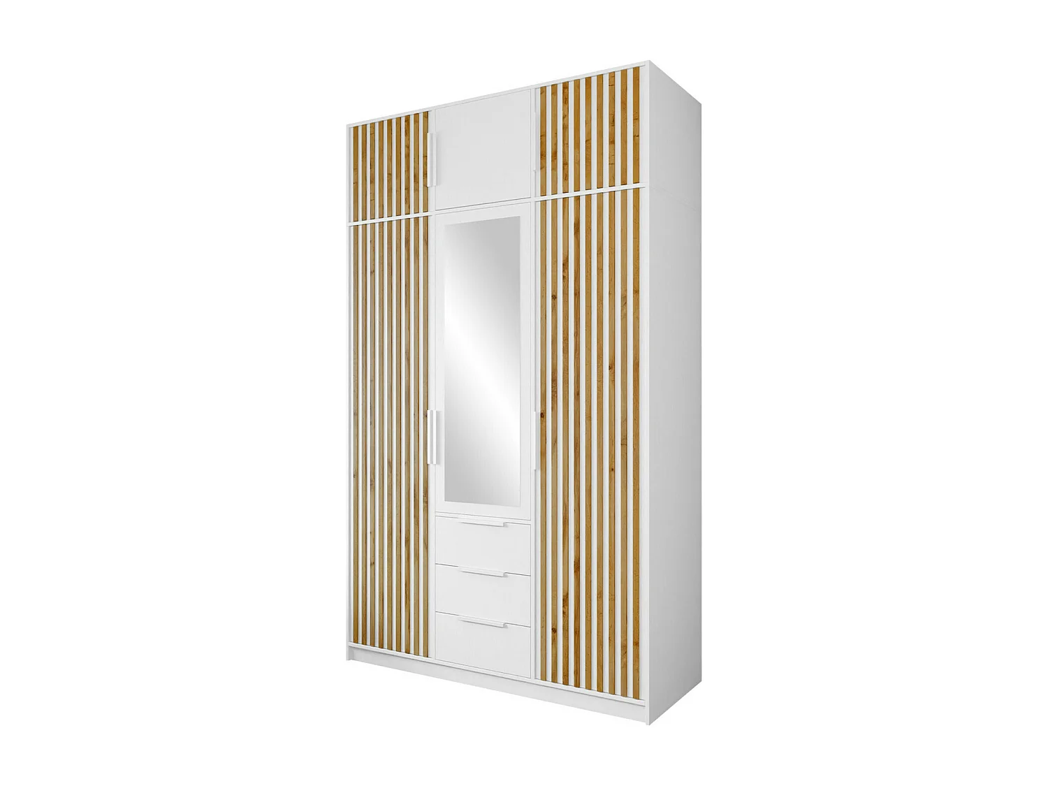 Armoire Enolevo 106, Chêne wotan|Blanc, 200x150x58cm