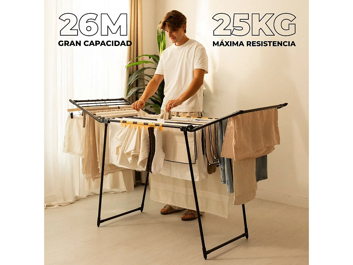 Tendedero Plegable  Bold V22 Negro - Newlux