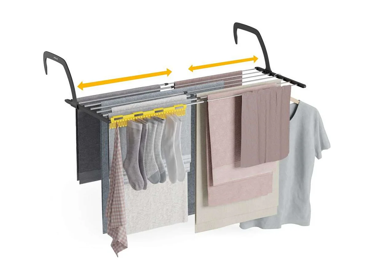 Tendedero Balcón  Aereo V9 Negro - Newlux