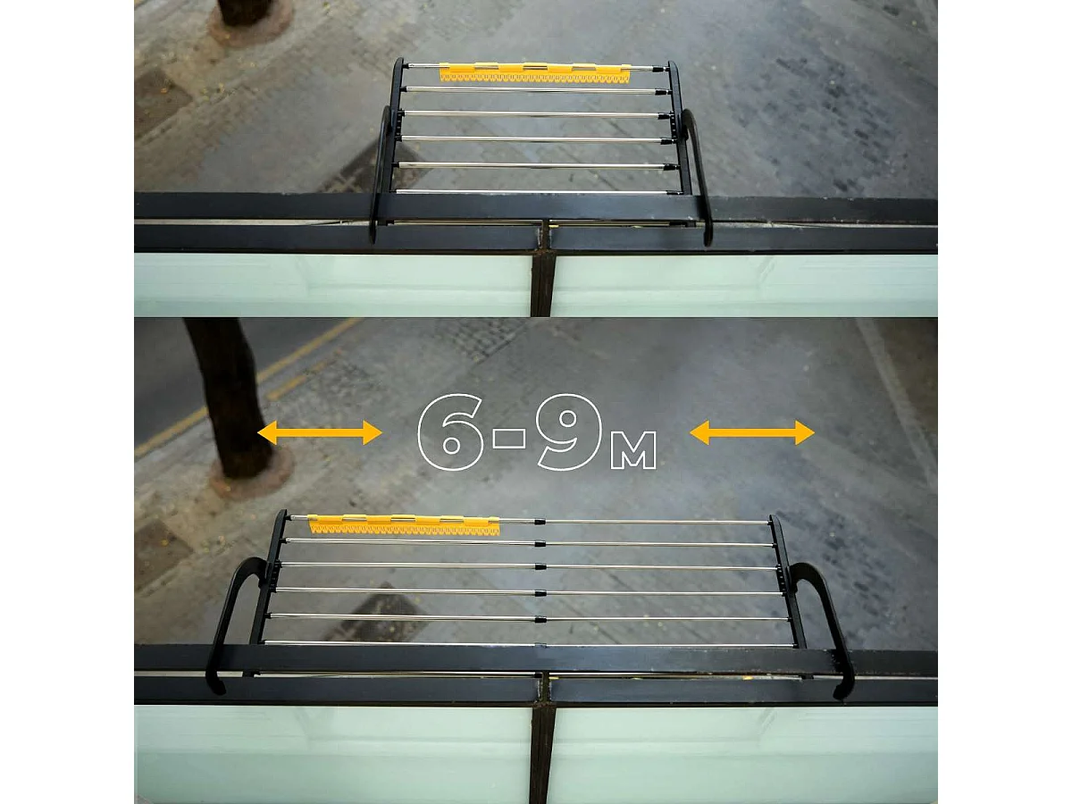 Tendedero Balcón  Aereo V9 Negro - Newlux