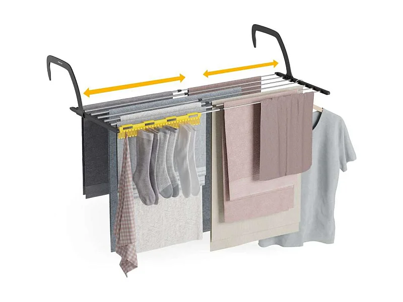 Tendedero Balcón  Aereo V9 Negro - Newlux