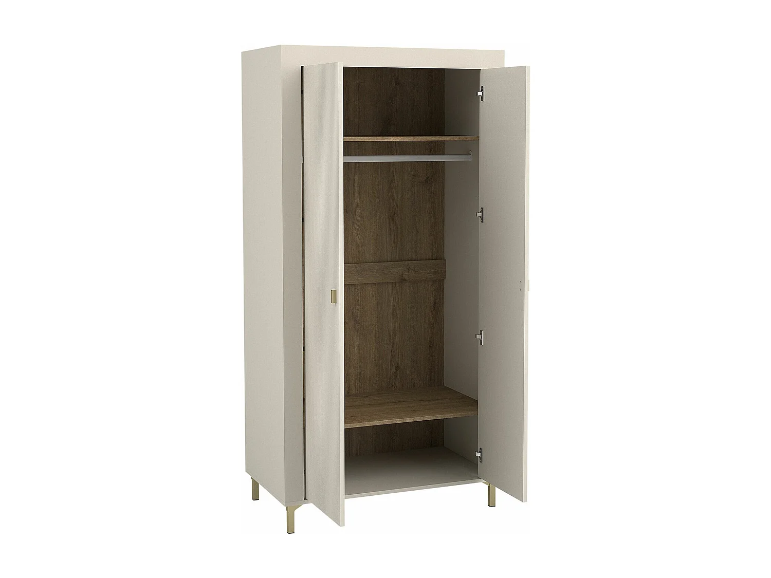 Armoire Mormavu 100, Chêne|Cachemire, 194x97x56cm, Portes d'armoire: Avec des charnières