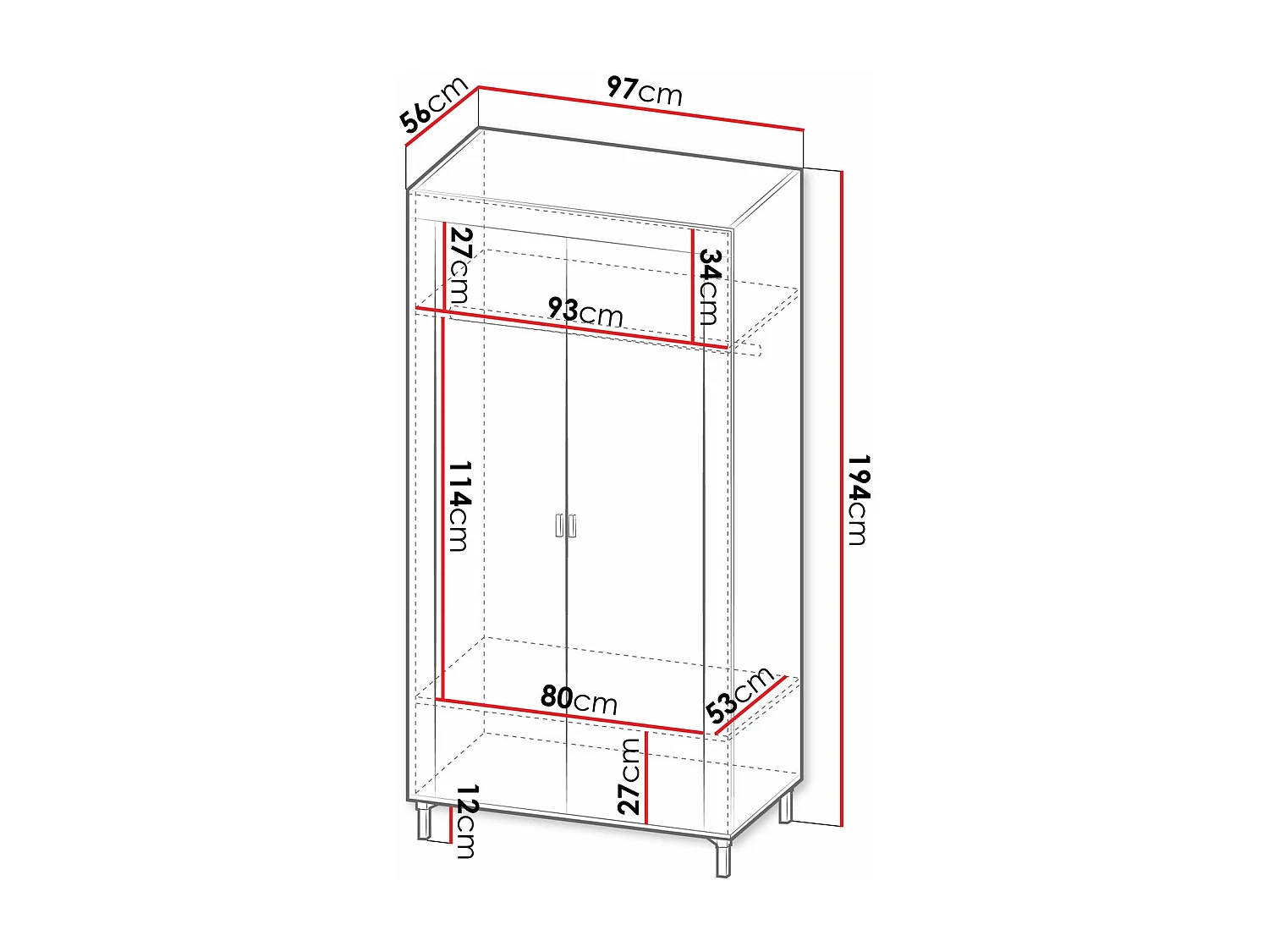 Armoire Mormavu 100, Chêne|Cachemire, 194x97x56cm, Portes d'armoire: Avec des charnières