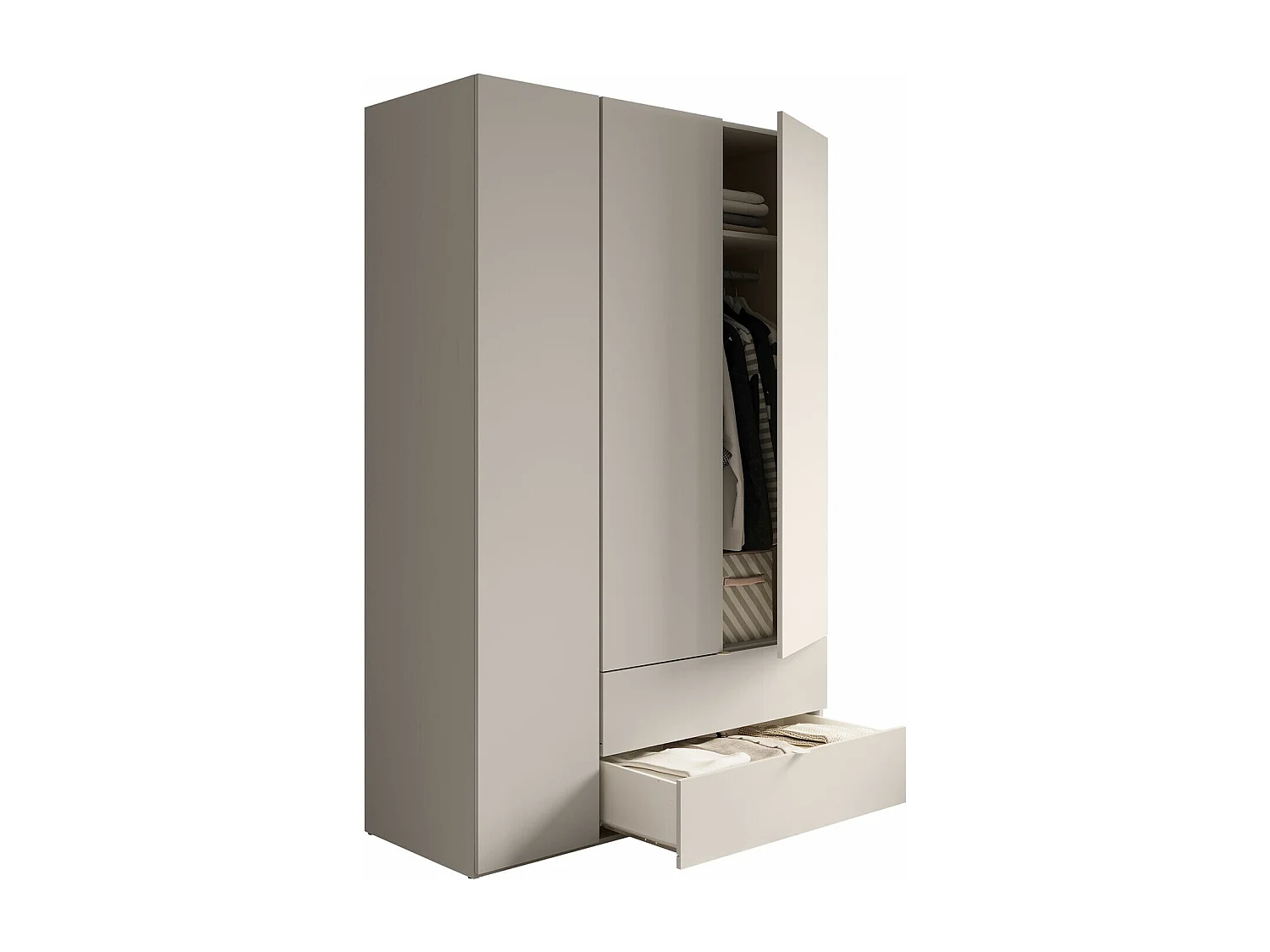 Armoire Delruvi 100, Cachemire, 201x130x55cm, Portes d'armoire: Avec des charnières