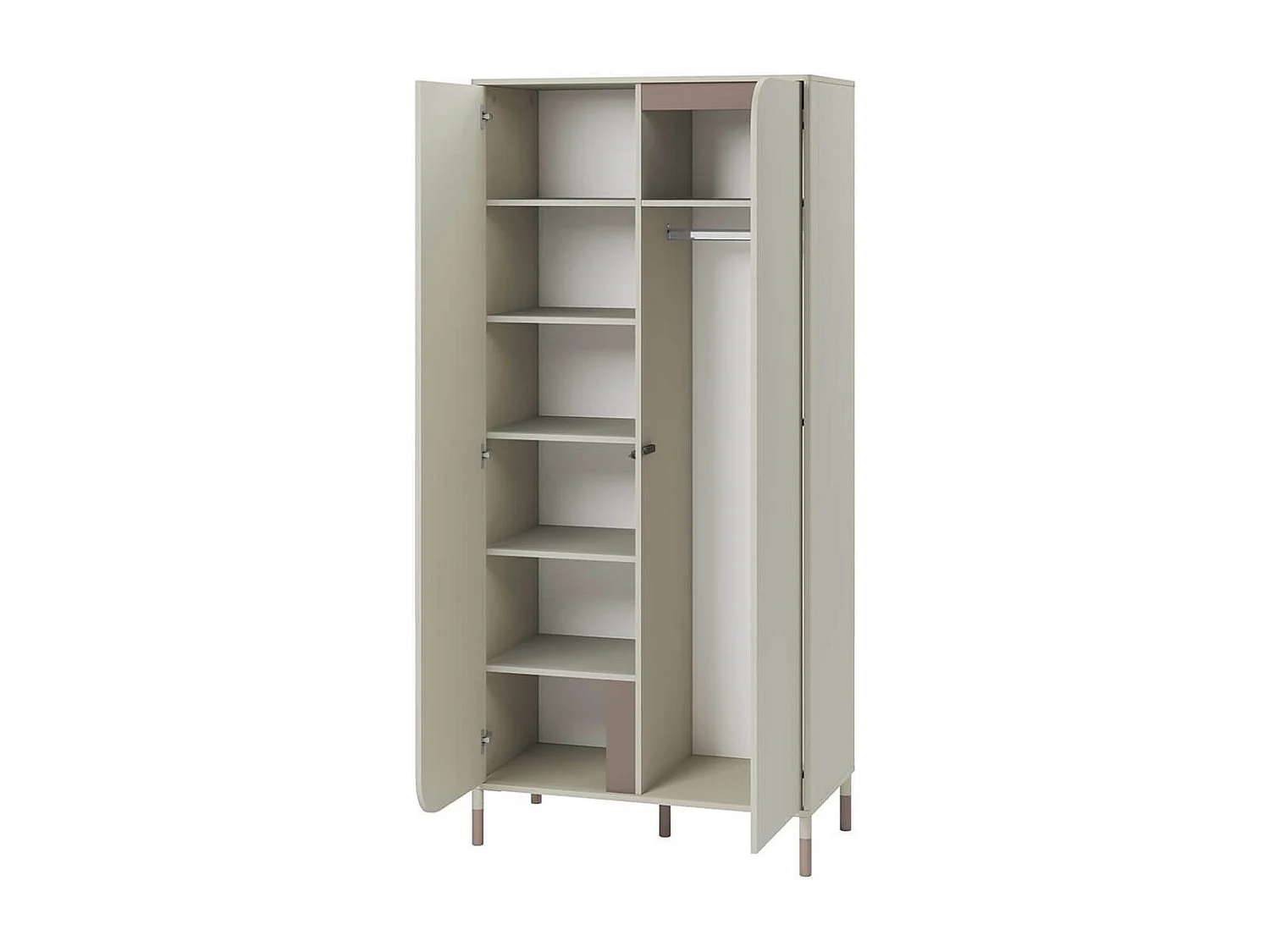 Armoire Lomsono 100, Beige, 201x92x50cm, Portes d'armoire: Avec des charnières