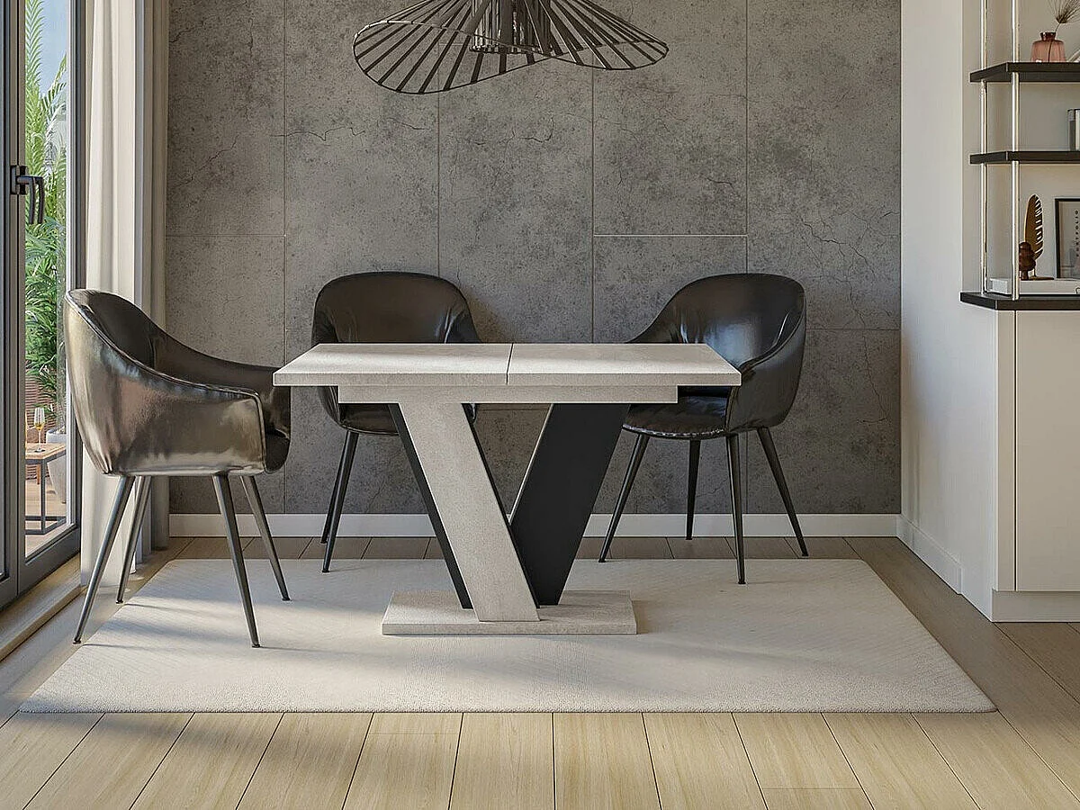 Table Goodyear 125, Noir|Gris, 75x90x120cm, Disponible, Stratifié