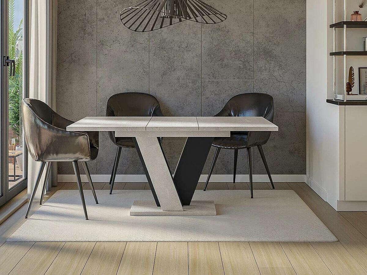 Table Goodyear 125, Noir|Gris, 75x90x120cm, Disponible, Stratifié